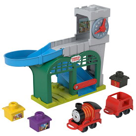 きかんしゃトーマス(Thomas) 1.5才からのマイファーストトーマス　時間だよ ジェームスとナップフォードステーション 乗り物おもちゃ 知育・学習玩具 プレイセット 1歳半から レッド HXW24