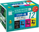エコリカ ブラザー LC12-4PK対応リサイクルインク 4色パック ECI-BR124P/BOX