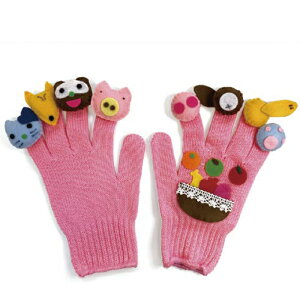 (8509-4526)手袋シアター こぶたぬきつねこの歌 布で遊ぶおもちゃ 入数:1セット 手ぶくろ人形 にんぎょう 指人形 昔話 童謡 お遊戯 幼児 こども 幼稚園 保育園