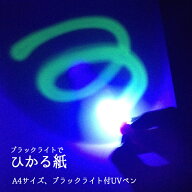 （8573-4069）ブラックライトでひかる紙 A4サイズ ブラックライト付のきらきらシークレットペン入り 入数…