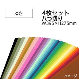 （9808-0181）エコカラー再生色画用紙セット 八つ切り W395×H275mm ゆき 入数：1セット（4枚） 色画用紙 夏休み 自由研究 工作