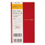 【送料無料】2724.NOLTYマンスリースリム日曜(レッド) 2027年版手帳