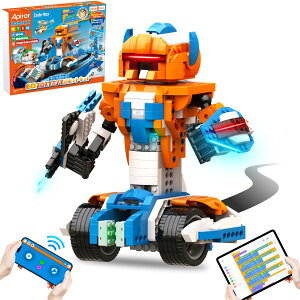 �y Apitor Robot X �z�A�s�^�[ ���҂��[ �v���O���~���O ���{�b�g STEM���� �r���f�B���O �u���b�N 12-in-1 �����R�� �ߋ� ���w�� �v���O���~���O���� Scratch3.0 �m��ߋ� 8�Έȏ� �v���[���g ���w�j�� 