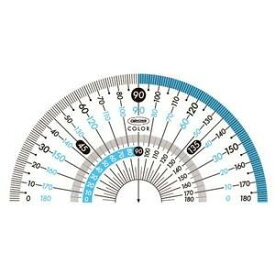 共栄プラスチック カラー分度器 15cm ブルー 透明ボディ 180度目盛付き 図形や角度測定に便利 持ち運びやすい 学習効率アップ ギフト プレゼント 日本製