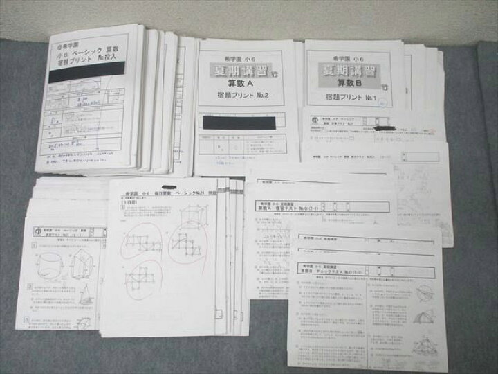 楽天市場】希学園 小6 ベーシック 算数 夏期講習/宿題プリント等 計29 