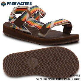 【4/24 20時～P5倍お買い物マラソン】スポーツサンダル Freewaters フリーウォータース SUPREEM SPORT PRINT -Pride -Unisex シュプリーム ユニセックス 水陸両用 ビーチ 海 海水浴 プール サンダル