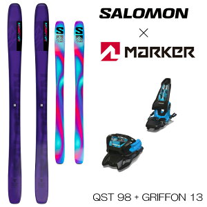 スキー板 セット メンズ サロモン 24-25 SALOMON QST キューエスティ 98 + MARKER マーカー GRIFFON グリフォン 13 フリーライド スキー ビンディング