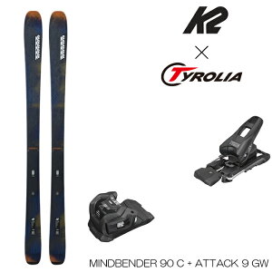 �y2���̓|�C���g10�{���v�G���g���[�z�X�L�[�� �Z�b�g �����Y �P�[�c�[ 24-25 K2 MINDBENDER 90 C + Tyrolia ATTACK 9 GW �t���[���C�h �X�L�[ �r���f�B���O