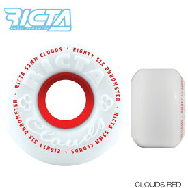 【エントリーでポイント10倍】リクタ クラウズ スケートボード ソフトコア ウィール RICTA CORE CLOUD White/Red 53/55/57mm 86A スケボ SK8 クルージング 送料無料