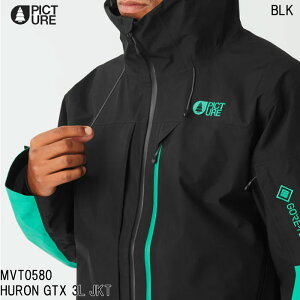�y4���̓|�C���g10�{���v�G���g���[�z�E�F�A PICTURE �s�N�`���[ HURON GORE TEX 3L JACKET �S�A�e�b�N�X �q���[���� �����Y �j�� MVT0580 BLACK �X�m�[�{�[�h