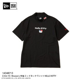 【ポイント10倍！イーグルス感謝祭～11/16迄】ゴルフ ウェア レディース NEW ERA ニューエラ Women's 半袖 ミッドネック Tシャツ GFW SS MN PF TEE HELLO KITTY ハローキティ