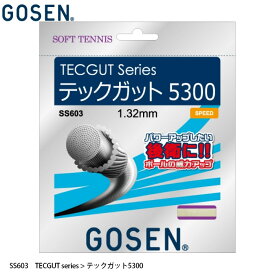【P5倍お買い物マラソン 7/4 20時～】ソフトテニス ストリング ガット ゴーセン GOSEN TECGUT テックガット5300 1.32mm 11.5m ナチュラル SS603 後衛向き