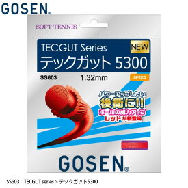 【P5倍お買い物マラソン 7/4 20時～】ソフトテニス ストリング ガット ゴーセン GOSEN TECGUT テックガット5300 1.32mm 11.5m レッド SS603 後衛向き