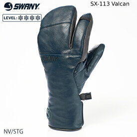 【ポイント10倍！お買い物マラソン11/4 20:00～11/11 1:59迄】予約 スワニー メンズ グローブ 25-26 SWANY Valcan ヴァルカン NV/STG スキー スノーボード 手袋 ミット 三本指 ユニセックス 日本正規品