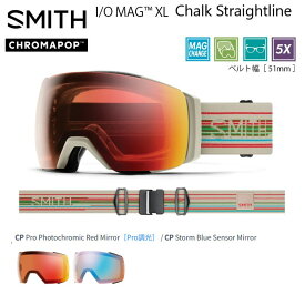 スミス ゴーグル 24-25 SMITH I/O MAG XL CHALK STRAIGHTLINE CP Pro Photochromic Red 調光/CP STORM BLUE SENSOR スペアレンズ付 日本正規品