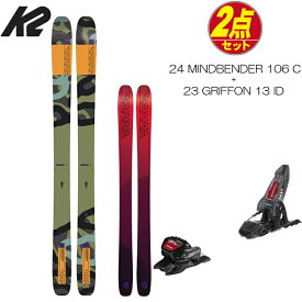【5/23 20時～P5倍お買い物マラソン】ケーツー スキー板 ビンディング セット 24 K2 MINDBENDER マインドベンダー 106C + 23 MARKER GRIFFON 13 ID AN/BK/RD マーカー グリフォン