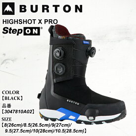 【ポイント10倍！イーグルス感謝祭～11/16迄】予約 スノーブーツ バートン Burton HIGHSHOT X PRO STEP ON ハイショット エックスプロ ステップオン 25-26 3047810A02 ワイド BLACK メンズ 日本正規品
