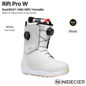 【ポイント10倍※お買い物マラソン〜10/27 9:59迄】予約 25-26 ナイデッカー リフトプロ W ホワイト スノーボード ブーツ NIDECKER Rift Pro W WHITE レディース スノボ フリースタイル 2026 日本正規品