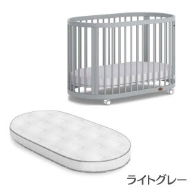 1位受賞【ブーリ公式】Boori 5in1 楕円形 ベビーベッド オアシス セット キャスター付き 移動式【2年保証】赤ちゃん 添い寝ベッド 多機能 11段 高さ調整 おむつ交換台 新生児から 長く使える 125×70cm すのこ床板 ベビーサークル 安全水性塗料使用 貴重南洋杉使用 出産祝い