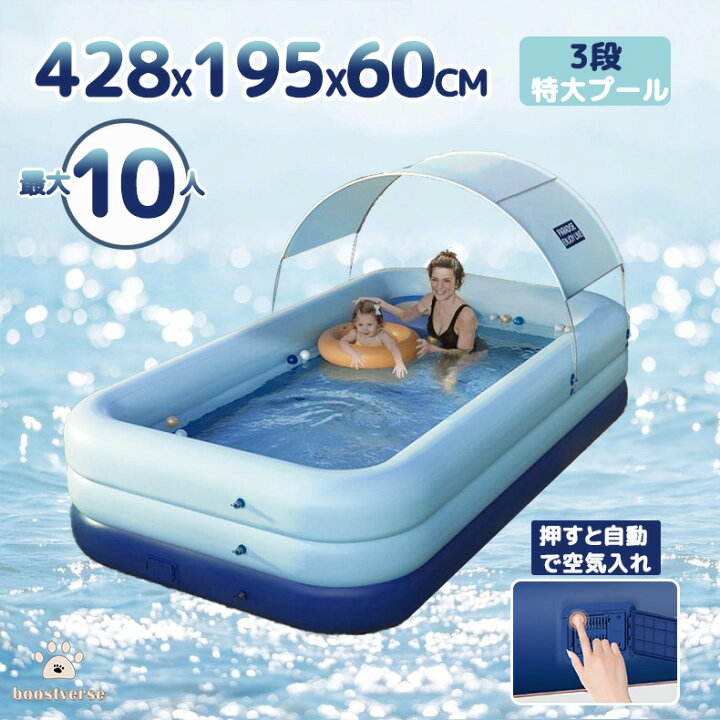 楽天市場】プール 家庭用 大型 最大10人 スイムセンター 夏の日 芝生  