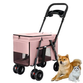 ★10%OFF★一部即納 ペットカート 中型犬 ドッグカート バギー 耐荷重 30kg 軽量 折り畳みワンタッチ ペット お出かけ ペットキャリーカート ペットバギー ドッグカート フルオープン 4輪 多頭 前輪360°回転 小型犬 物置きラック 折りたたみ おしゃれ コンパクト