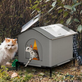 外猫ハウス ペットハウス 耐候性の野良猫シェルター 夏保冷 ひんやり 冬保温 ペットハウス 組み立て 冬の猫ハウス 猫の外の密閉型ペットテント 組立簡単 野良猫 避難所 冷房 暖房 室内 屋外 防水 防風 保温 防寒 湿気を防ぐ 寒さに耐える 清潔にしやすい 風を遮る 雨を防ぐ