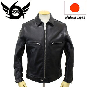 ���K�戵�X 666 LJM-17TF TIGHT FIT SINGLE LEATHER JACKET (�^�C�g�t�B�b�g �V���O�� ���U�[�W���P�b�g) ���{�� BLACK