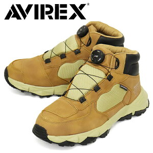 正規取扱店 AVIREX (アヴィレックス) AV2290 DISASTER ディザスター ミッドカットバイカーシューズ GOLDxBEIGE