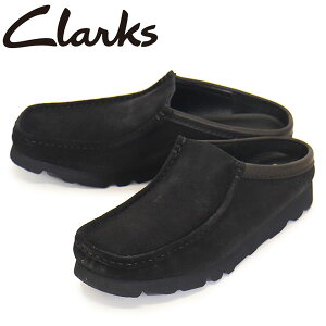 K戵X Clarks (N[NX) 26180443 Wallabee Slip r[ Xbv Y V[Y Black Sde CL134