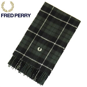 ���K�戵�X FRED PERRY (�t���b�h�y���[) C8137 LAMBSWOOL TARTAN SCARF �����E�[�� �^�[�^�� �X�J�[�t 102 BLACK FP543