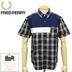 【楽天スーパーSALE】 正規取扱店 FRED PERRY (フレッドペリー) F4575 SHORT SLEEVE SHIRT ショートスリーブ 切り替えシャツ FP438 全2色