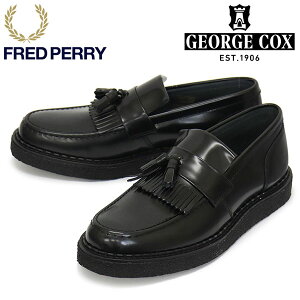 ���K�戵�X FRED PERRY (�t���b�h�y���[) x GEORGE COX (�W���[�W�R�b�N�X) W�l�[�� SB8355 TASSEL LOAFER ���U�[�^�b�Z�����[�t�@�[ 102 BLACK FP547