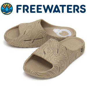 ���K�戵�X FREE WATERS (�t���[�E�H�[�^�[�X) UO-003 Cloud9 Slide �N���E�h9 �X���C�h �T���_�� Topography Taupe Print FW023