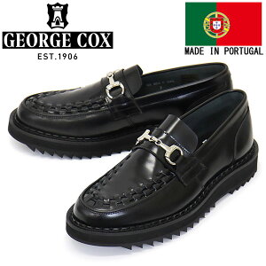 ���K�戵�X GEORGE COX (�W���[�W�R�b�N�X) RIPPLE INTERLACE LOAFER ���b�v���\�[�� ���U�[�V���[�Y 040 BLACK