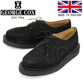 正規取扱店 GEORGE COX (ジョージコックス) HAMILTON DAB IVC ラバーソール レザーシューズ 090 BLACK SUEDE