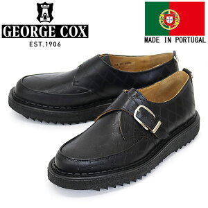 ���K�戵�X GEORGE COX (�W���[�W�R�b�N�X) YMC RIPPLE HATTON MONK ���b�v���\�[�� ���U�[�V���[�Y 040E BLACK ARGYLE