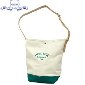正規取扱店 HERITAGE LEATHER CO.(ヘリテージレザー) NO.8105 Bucket Shoulder Bag(バケットショルダーバッグ) Natural/Green HL138