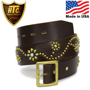 ���K�戵�X HTC (Hollywood Trading Company) Belt #125 Turquoise 1.75�C���` ���U�[�x���g �_�[�N�u���E�����U�[x�u���X�X�^�b�Yx�^�[�R�C�Y