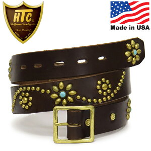 ���K�戵�X HTC(Hollywood Trading Company) Belt #25 1.25 Turquoise with End 1.25�C���` �x���g �_�[�N�u���E�����U�[x�u���X�X�^�b�Yx�^�[�R�C�Y