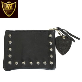 正規取扱店 HTC(Hollywood Trading Company) #ALL UMBRELLA POUCH WALLET (オールアンブレラポーチウォレット) ブラックレザーXシルバースタッズ