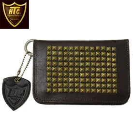 正規取扱店 HTC(Hollywood Trading Company) #14 T-2 Pyramid Brass Studs WALLET (ピラミッドシルバースタッズ ウォレット) ダークブラウンレザー