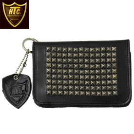 正規取扱店 HTC(Hollywood Trading Company) #14 T-2 Pyramid Silver Studs WALLET (ピラミッドシルバースタッズ ウォレット) ブラックレザー