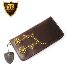 正規取扱店 HTC #FLOWER11(フラワー11) TYPE 1 LONG WALLET（タイプ1ロングウォレット）財布 ダークブラウン x Amber アンバー