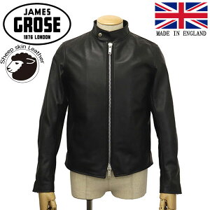 ���K�戵�X JAMES GROSE (�W�F�[���X�O���[�X) MEN'S DOVER JACKET NEW SHEEP �����Y �h�[�o�[�W���P�b�g �j���[�V�[�v�X�L�� BLACK JG032