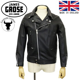 正規取扱店 JAMES GROSE (ジェームスグロース) MEN'S NEW MANILA JACKET COW メンズ ニューマニラジャケット カウハイド BLACK JG025