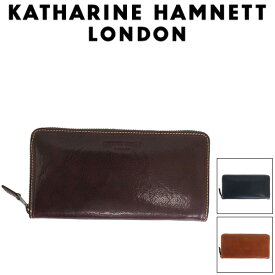 正規取扱店 KATHARINE HAMNETT LONDON (キャサリンハムネット ロンドン) 490-58204 LINEMAN2 ラウンドファスナー ロングウォレット 全3色