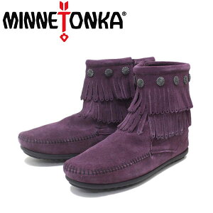 K戵X MINNETONKA(~lgJ) Double Fringe Side Zip Boot(_utW TChWbvu[c) #692F PLUM fB[X MT234