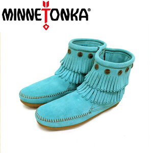 K戵X MINNETONKA(~lgJ)Double Fringe Side Zip Boot(_utW TChWbvu[c)#694S AQUA fB[X MT145