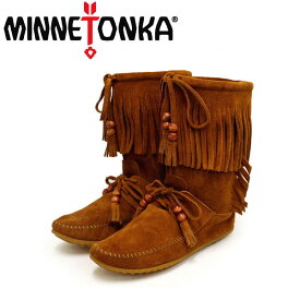 正規取扱店 MINNETONKA(ミネトンカ)Wood Stock Fringe(ウッドストックフリンジ)#1662 BROWN SUEDE レディース MT179