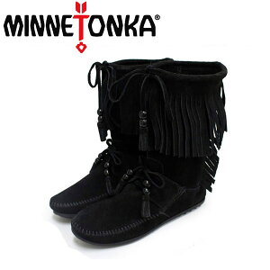 K戵X MINNETONKA(~lgJ)Wood Stock Fringe(EbhXgbNtW)#1669 BLACK SUEDE fB[X MT181